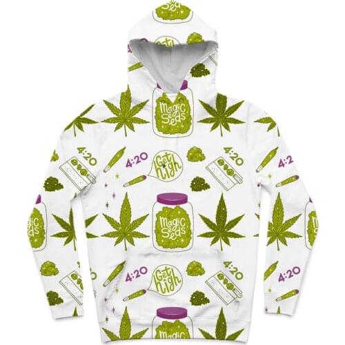 REAL American SIZE High Quality Fly High - Stonners World - 420 Sublimation Printing Plus Size Hoodies