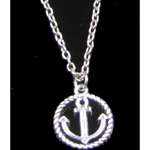 Fashion 15mm Circle Anchor Pendant Necklace Link Chain For Female Choker Necklace Creative Jewelry party Gift