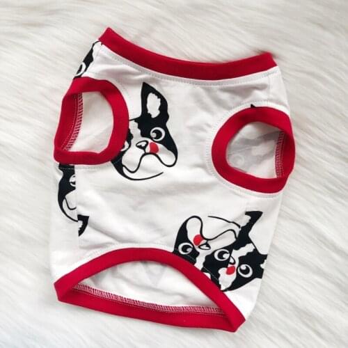 French Bulldog Clothes Vest T-shirt Summer Pet Clothes Cartoon Pug Dog Clothing Schnauzer Costume Pet Outfit Dropshipping