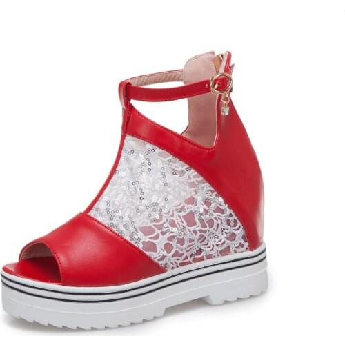 Simple and versatile 2019 summer new breathable internal increase with the fish mouth 40-43 cool boots tide