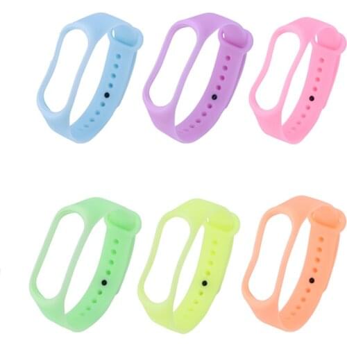 Luminous Glowing Silicone Wrist strap for Xiaomi Mi Band 5 6 Smart Watch Bands Replacement Bracelet Strap Accessories