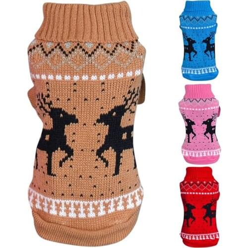 Christmas Elk Dog Clothes Autumn Winter Warm Dogs Cat Clothing For Pet Dog Coat Sweater Dogs Jacket Chihuahua T-Shirt Pet Vest