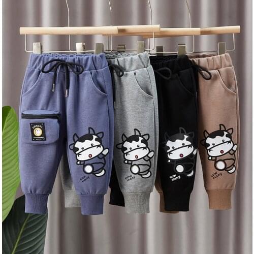 6-month-old-4-year-old boy cartoon pants spring and autumn pants sportswear casual fashion pants smiling face 3D cartoon pants C