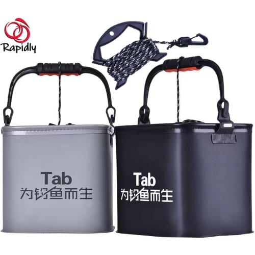 15L Fishing Bucket Foldable Fish Bucket Multi-Functional EVA Fishing Bag for Outdoor Live Fish Lures Bucket Travel Hermetic Bag