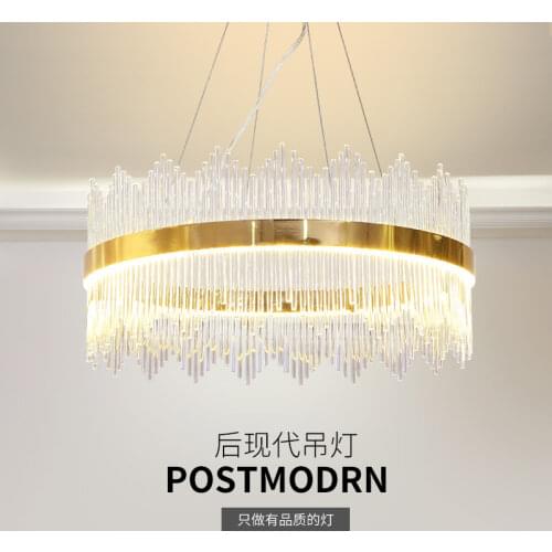 Modern Luxury Round Living Room Led Pendant Lights Gold Metal Led Dimmable Hanging Lamp Adjustable Suspend Light Indoor Lighting