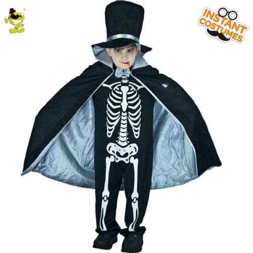Boy Scary Bloody Skeleton Vampire Costumes Halloween Party Cosplay Fancy Dress Kid Horror Clothing for Carnival Party