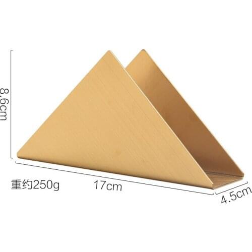 Nordic Triangle Tissue Holder Coffee Shop Hotel Dining Table Light Luxury Brass Napkin Box Furniture Decoration Accessories