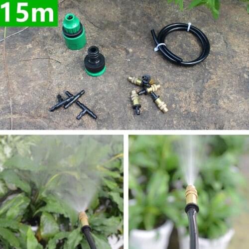 15m Tubing +15pcs Garden Diy Automatic Micro Drip Irrigation System Garden Self Watering Kits With Adjustable Dripper Bc03
