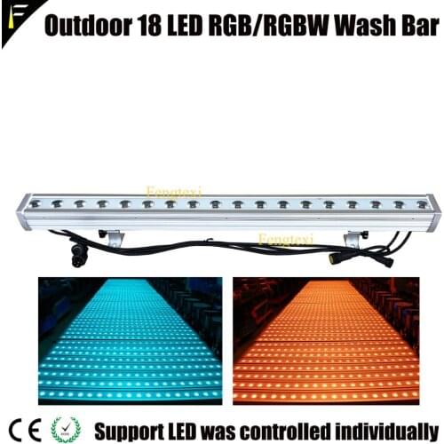 Weatherproof Stage LED Bar 18x3w RGB 18x4w RGBW LED Wall Wash Colorful Decorating Long Bar LEDs individually controllable