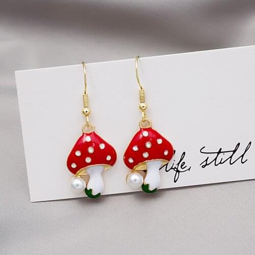 Yungqi Simulation Mushroom Earrings Vintage Bohemian Earrings Dangle Pendant Drop Hook Earrings Jewelry for Women femme brincos