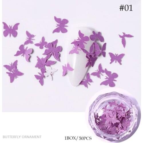 1 Box 3D Butterfly Nail Sequins Nail Art Flakes Slices DIY UV Gel Accessories Charm Manicure Decorations 12 Colors Optionals
