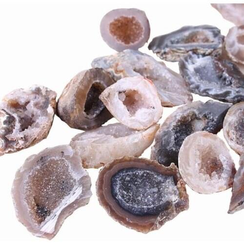 1pc 1-5cm Natural Mini Agate Geode Crystals Rough Stones Home Crafts Decoration Minerals Healing Women DIY Jewelry Stone Slices