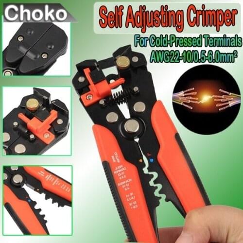 1PC AWG22-10/0.5-6.0mm Multifunctional Crimping Plier Wire Cutter Suitable For Cold-Pressed Terminals
