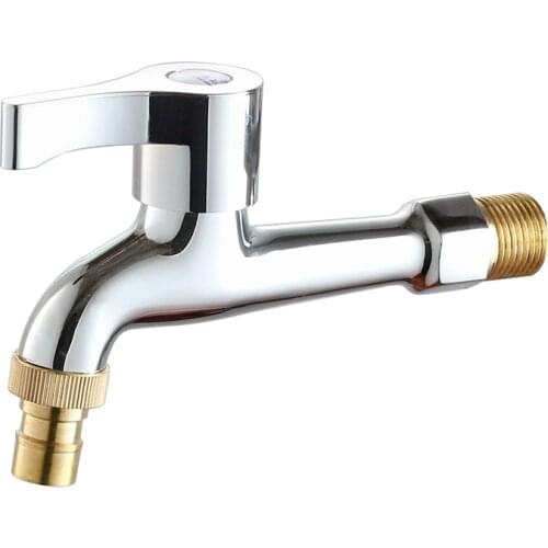 1pc Luxury WC Faucet Wall Mount Bibcock Brass Chrome Tap Decorative Outdoor Garden Taps Washing Machine Mop Faucet