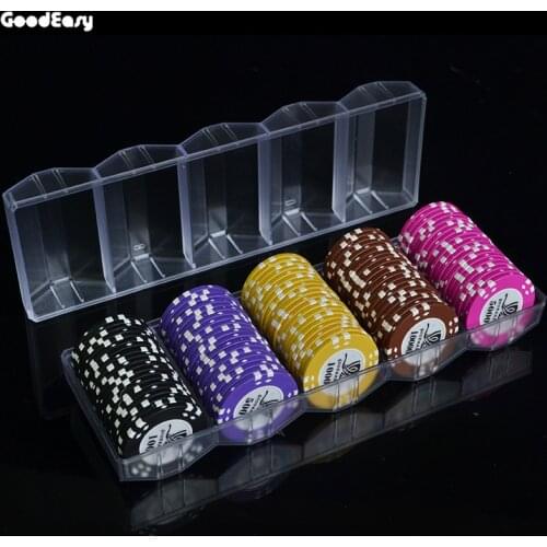 100PCS/SET 15.5g AOM Poker Chips Sets Clay Casino Chips Texas Hold'em Cheap Poker Chip Set With Acrylic Tray High Quality