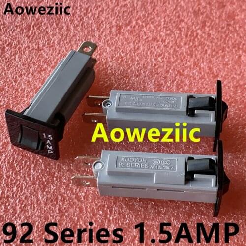 2Pcs 92 Series 1.5A Circuit Breaker Overload Switch Over Current Protector KUOYUH 125/250VAC 32VDC Short Circuit Leakage Switch