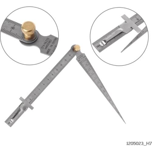 2in1 Metric Taper Welding Feeler Gauge Gage Depth Ruler Gap Hole Stainless Steel