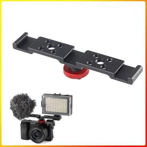 3 In 1 Hot Shoe Mount Adapter Extension Bar Bracket Stand for Camera Mobile Phone Hot Shoe Mount 3 In 1 Hot Shoe Mount