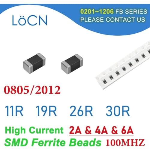 4000PCS 0805/2012 100MHZ 2A 4A 6A SMD Ferrite Beads 11R 19R 26R 30R 2000mA 4000mA Chip Inductor Multilayer 25% High Quality