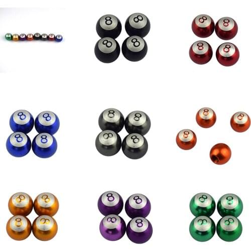 4x Tire Valve Stem Caps Pool Ball Car Accessories Ball shaped