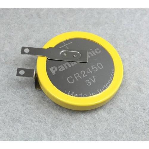 50pcs/lot Panasonic CR2450 CR 2450 3V Lithium Battery rice cooker tire pressure monitor Button Batteries with Soldering feet