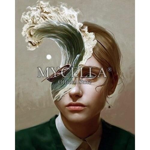 5D Diamond Embroidery Waves landscape girl Cross Stitch DIY Diamond Painting Mosaic Full rhinestones Home Decor Handmade Crafts