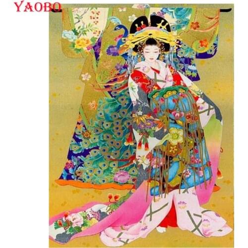 Wholesale DIY 3D Diamond embroidery Diamond Painting Cross Stitch Japanese woman Mosaic Picture Christmas decorations