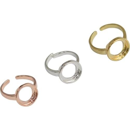 Beadsnice 20pcs/lot Brass 12mm Ring Base Adjustable Ring Setting Cabochons Ring Blank Jewelry Supply 25010smt1