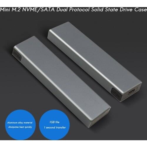M2 SSD Case NVMe/NGFF SSD Enclosure M.2 to USB Type C 3.1 SSD Adapter for NVME PCIE NGFF SATA M/B Key SSD