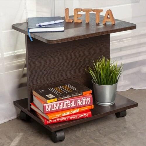 Wooden Coffee Table with Wheels Multifunction Side Table Movable Portable Sofa Couch Table for Living Room Easy Assembly