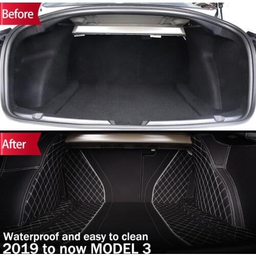 For Tesla 2021 Model 3 Car Accessories Front and Rear Storage Trunk Mat