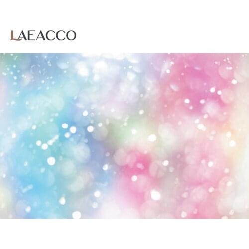 Laeacco Baby Shower Backdrops Blue And Pink Bokeh Glitters Shining Polka Dots Customized Poster Portrait Photography Backgrounds