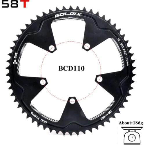 GOLDIX 110/5 BCD 110BCD Road Bike Narrow Wide Chainring 38T-58T Bike Chainring Forshimano sram Bicycle crank accessories