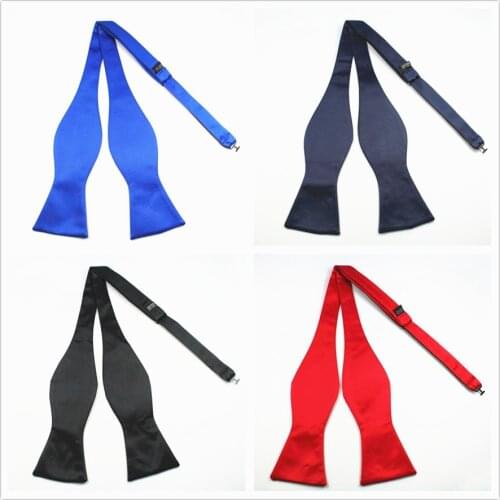 GUSLESON New Quality Fashion Mens Bowties Solid Color Plain Silk Self Tie Bow Ties Butterflies Noeud Papillon Business Wedding