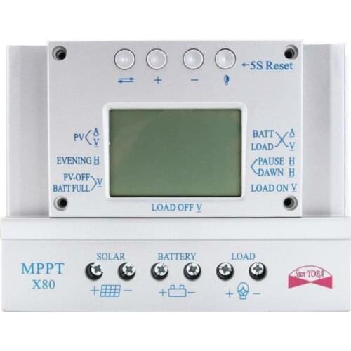 Solar MPPT Charger Controller 2 IN 1 LCD 80A 60A 12V / 24V Solar Controller Battery Charge Controller With LCD Screen Display