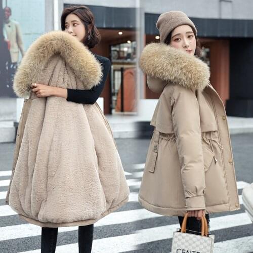 Short Adjustable Waist Cotton Liner Parka Casual Warm Winter Jackets For Women 2021 New Fur Collar Hooded Parka Coat
