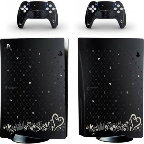Kingdom Hearts PS5 Standard Disc Edition Skin Sticker Decal Cover for PlayStation 5 Console and 2 Controllers PS5 Skin Sticker