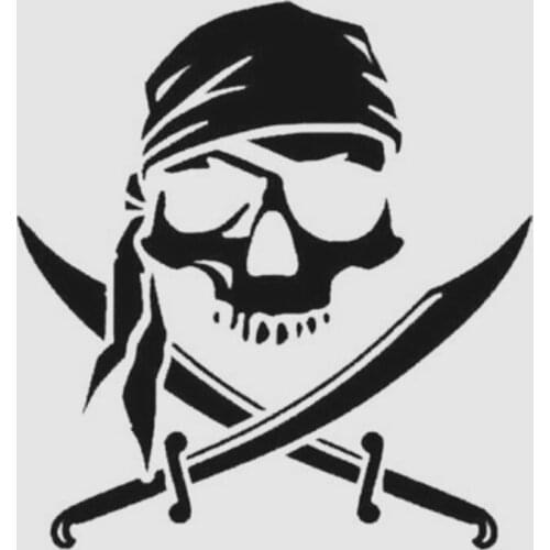 Beautiful Car Stickers Pirate Skull Personalized PVC Car Decoration Accessories Stickers Creative Anti-UV Waterproof Black/white