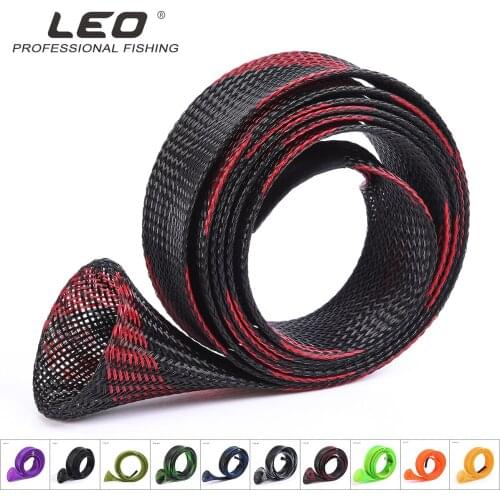 LEO 27998 Fishing Rod Protector PET Mesh Tube Telescopic Rod Protector 3.5cm*170cm 42g Fishing Gear Pesca 10 Colors Optional