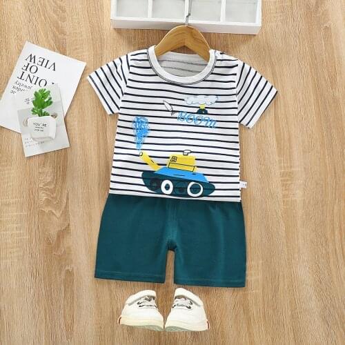 Summer Baby Boy Clothes Children Clothing Sets Suit Baby Boy Kid T shirt+pants Short Sleeve T-shirt Baby Girl Clothes