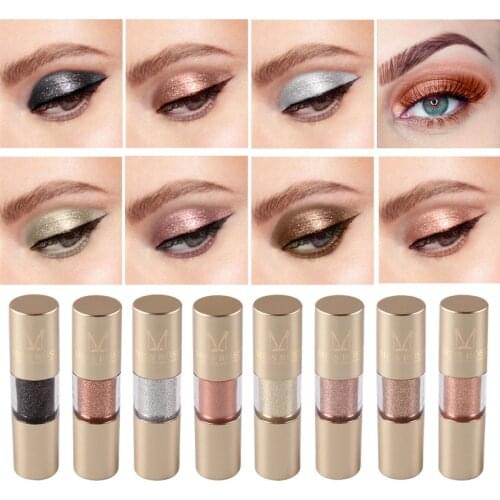 MISS ROSE 8 Colors Makeup Glitter Shining Eyeshadow Metal Liquid Eye Shadow Single Color Eyes Make Up Pigment Cosmetics TSLM1