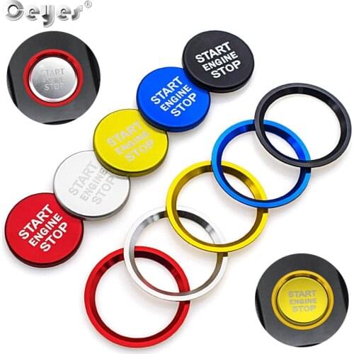 Ceyes Car Styling Stickers For Audi A5 A7 Q3 Q5 Q7 8R A4 B9 Auto Start Stop Engine Button Ring Covers Case Circle Accessories