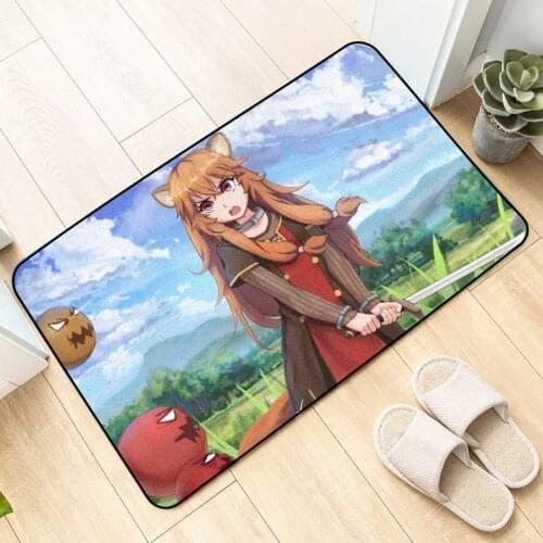 Anime The Rising of the Shield Hero Raphtalia Floor Mat Carpet Decor DIY Custom Bedroom Anti-slip Rugs Doormat Kitchen Mats