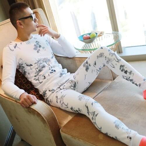 2018 New Men Warm Underwear Set Thick Round Neck Youth Men Thermal Underwear Sets Thermo Underwear Men Clothing Long Johns