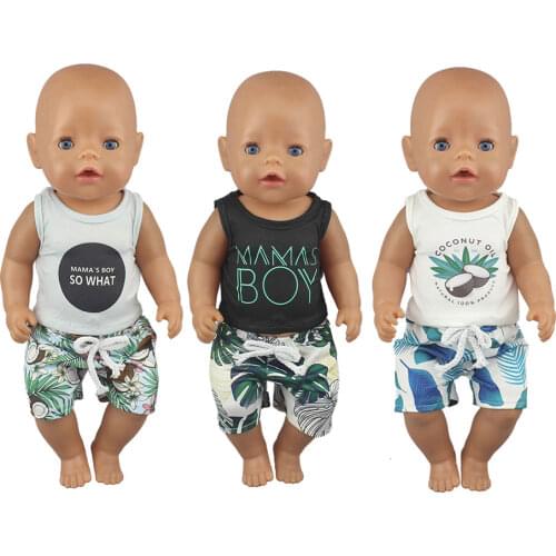 2020 New Summer suit For 17 inch 43cm Baby Reborn Doll Cute Jumpers Rompers Doll Clothes