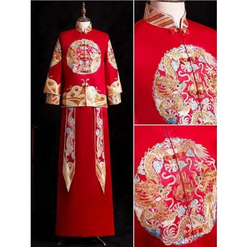 New Wedding Dresses Long-sleeved Jing Liquor Dresses Mens Dresses and Grooms Chinese Dresses Autumn/Winter Wedding Dresses