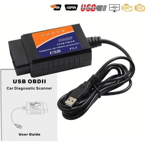 OBD ELM327 CH340T Chip V1.5 High Quality USB Car Diagnostic Tester