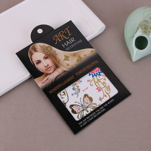 Wholesale 500pcs New Retro Metallic Temporary Tattoo Lady Unique Bronzing Shiny Tattoo Gold Flash Print Hair Strip Tattoo Decal