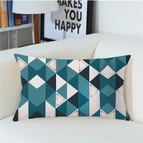 Simple Geometric Line Style Polyester Peach Skin Throw Pillow Cover 30*50 cm Rectangle Micro-Fabric Decorative Pillowcase