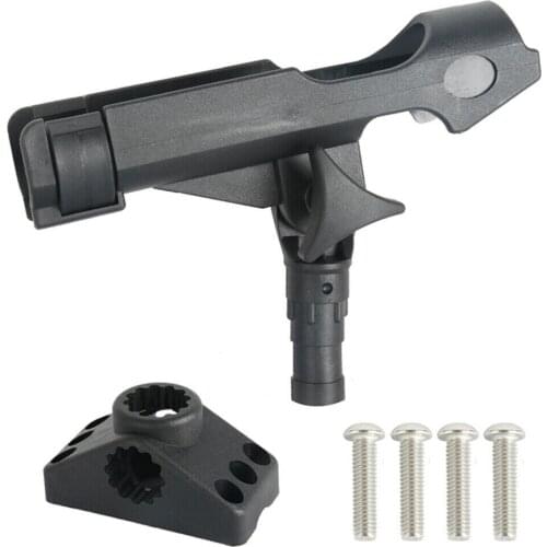 360 Degree Rotation Adjustable Fishing Rod Pole Mount Stand Bracket Holder for Kayak Canoe Boat Fishing Rod Base Bracket &T8